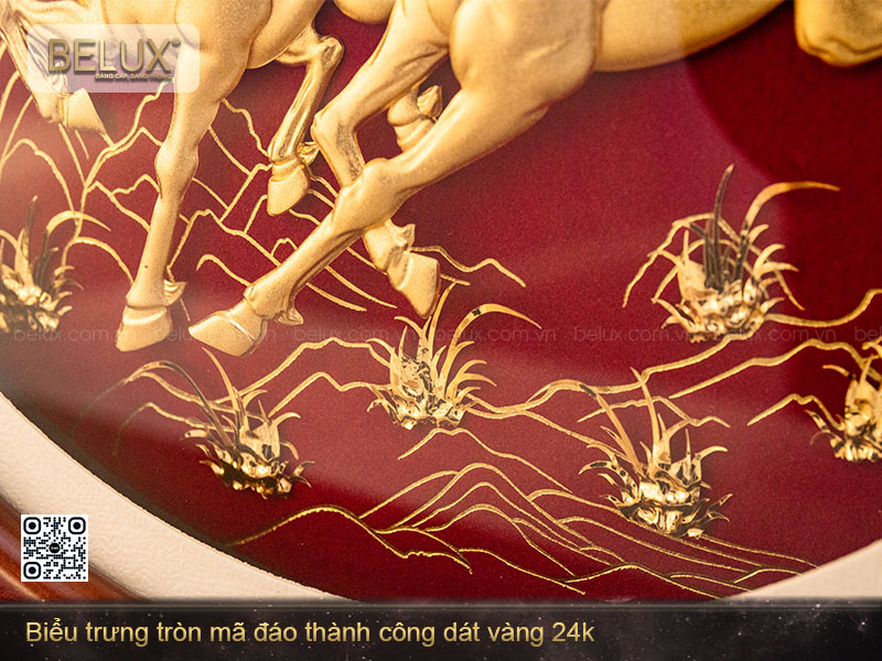 Biểu Trưng Tròn Mã Đáo Thành Công Dát Vàng 24k